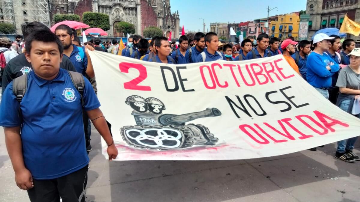 Mexico City marchers mark 58th anniversary of Tlatelolco massacre