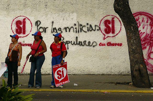 Graffiti "Por las milicias populares" - Für die Volksmilizen