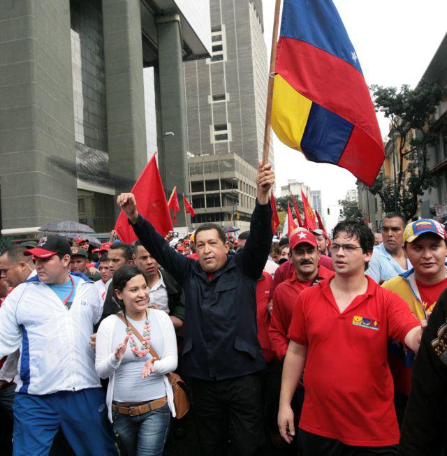 Demonstrationsteilnehmer Hugo Chávez