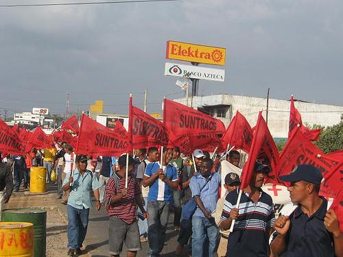 Protest der Bauarbeitergewerkschaft SUNTRACS (2007)