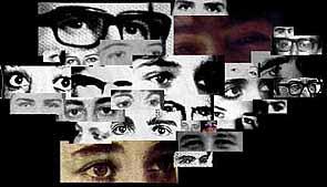 Collage aus Bildern verschwundener Menschen in Kolumbien