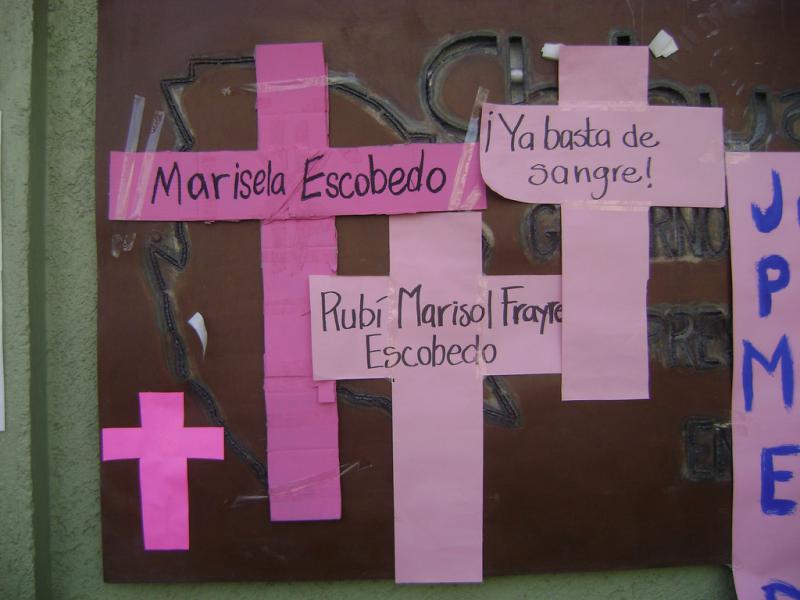 Gedenken an ermordete Frauen in Mexiko im Januar 2011