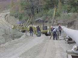 Bau einer Gaspipeline in Chile