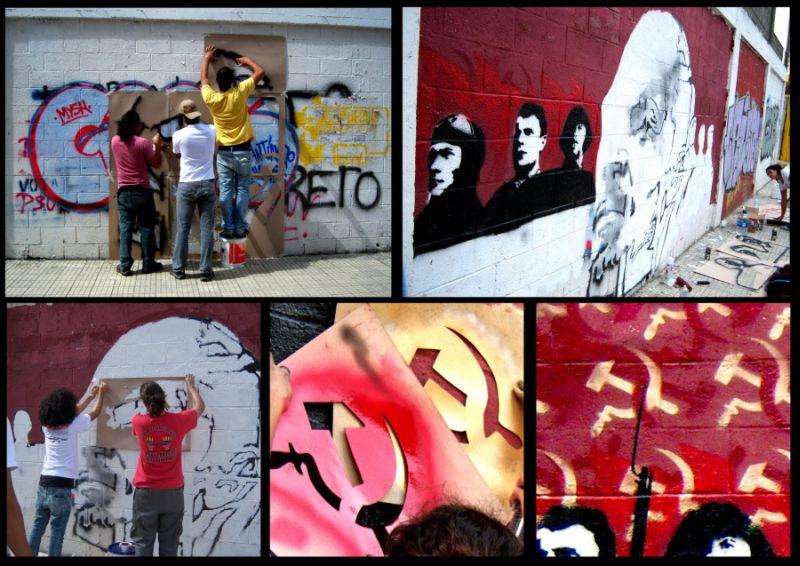 Entstehung: Wandbild zur Oktoberrevolution