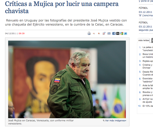 Mujica mit "chavistischer" Jacke