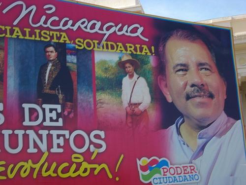 Wahlplakat für Ortega in Nicaragua