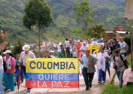Friedensdemonstranten in Kolumbien
