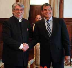 Fernando Lugo und Ecuadors Präsident Correa am Mittwoch in Quito
