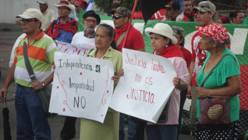 Auch die vorherrschende Straflosigkeit in Honduras wurde auf der Demonstration thematisiert.