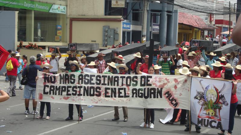 Die Kleinbauernorganisation MUCA forderte ein Ende des Blutvergießens in Bajo Aguán