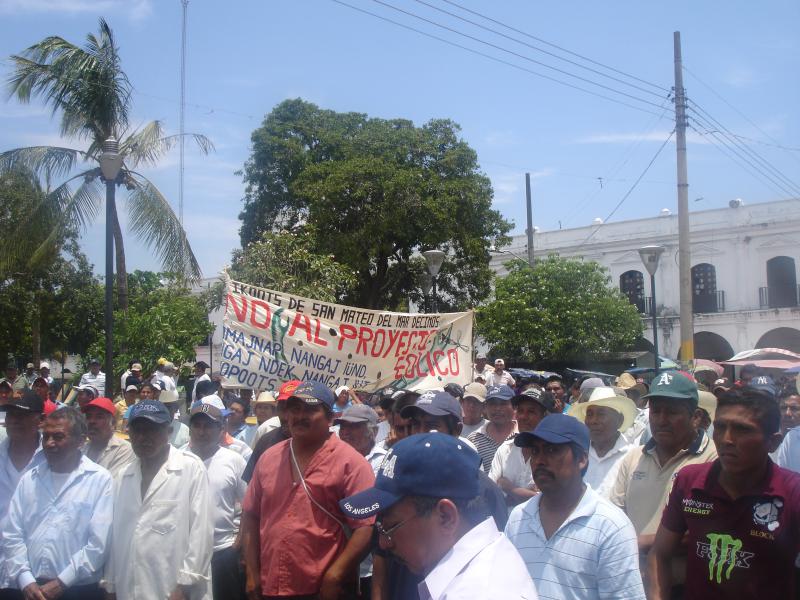 Demonstration gegen Windkraftanlagen in Oaxaca, 20. Mai 2012