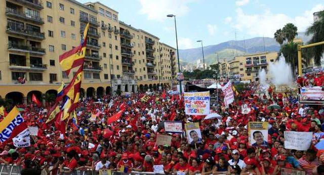 Kundgebung am Plaza O'Leary in Caracas am vergangenen Samstag
