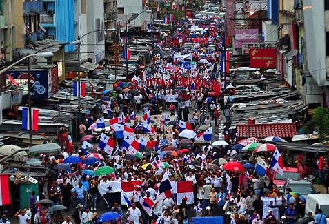 Proteste gegen das Gesetz 72 in Colón, Panama