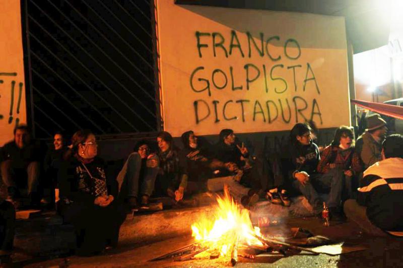 Proteste in Asunción gegen der Sturz von Fernando Lugo