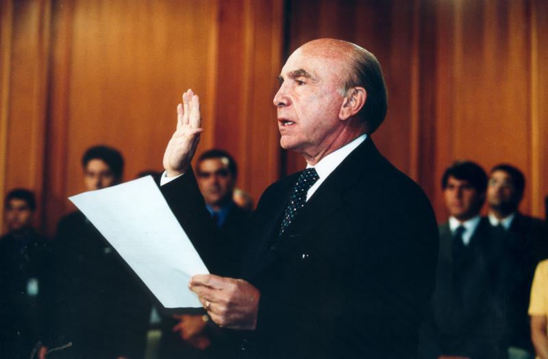Pedro Carmona beim Putsch 2002
