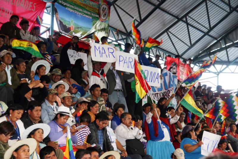 Auch eine Forderung beim Sozialgipfel: "Meer für Bolivien"