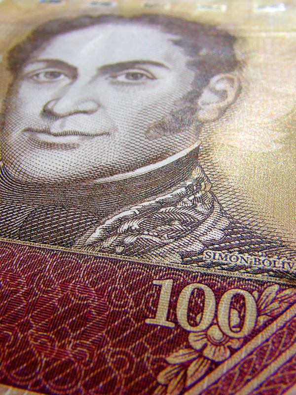 Abgewertet: Ein 100-Bolívar-Schein