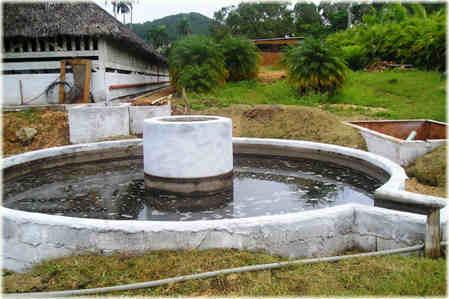 Biogas-Konverter in einem landwirtschaftlichen Betrieb in Kuba