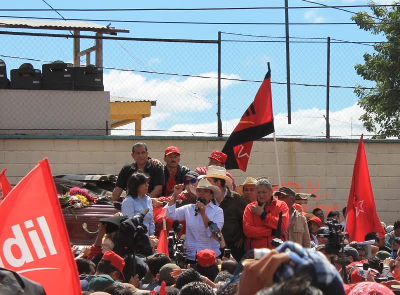 Xiomara Castro vor Anhängern ihrer Partei LIBRE