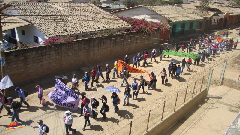 Start des Protestmarsches in La Esperanza