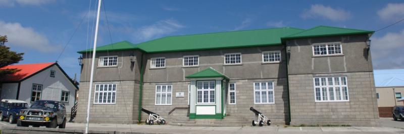 Regierungsgebäude auf den Malwinen/Falklandinseln
