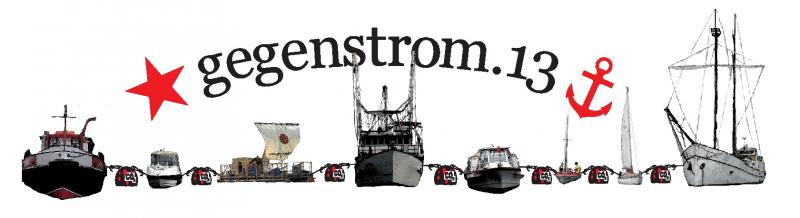 Logo der Kampagne Gegenstrom.13 für die Blockade des Hamburger Hafens