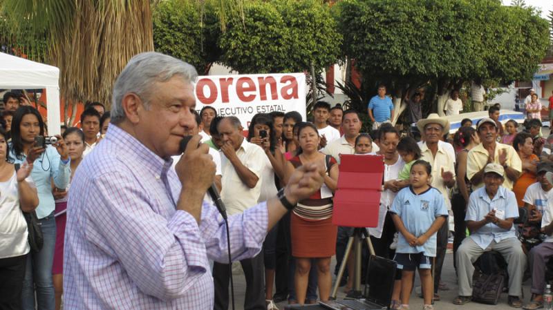 López Obrador bei einer Kundgebung in Mexiko vor wenigen Tagen
