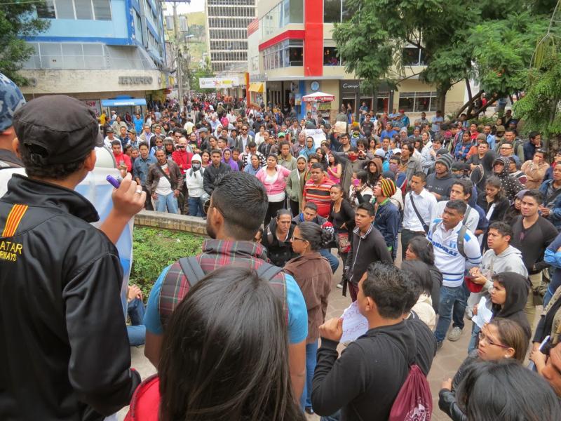 Kundgebung im Parque Central in Tegucigalpa