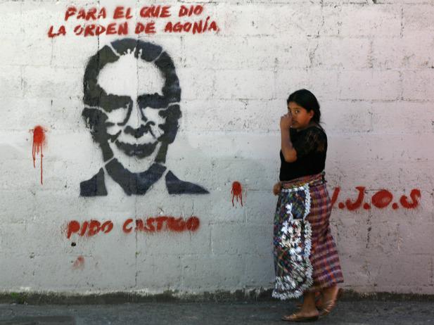 Graffito gegen Ex-Diktator Ríos Montt in Guatemala