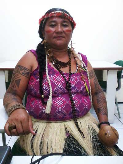 Eine Anführerin der Trembé-Indigengen, die sich gegen den Bau des Luxusressorts wehren