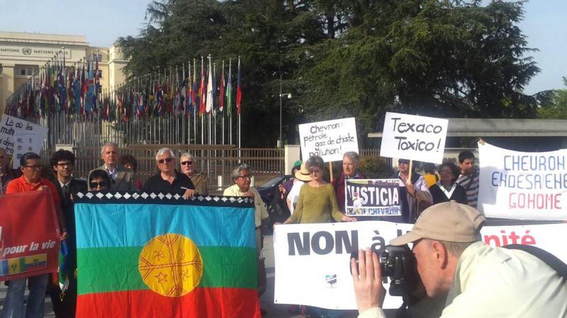 Auch in Genf fand eine Demonstration gegen die Praktiken von Chevron statt