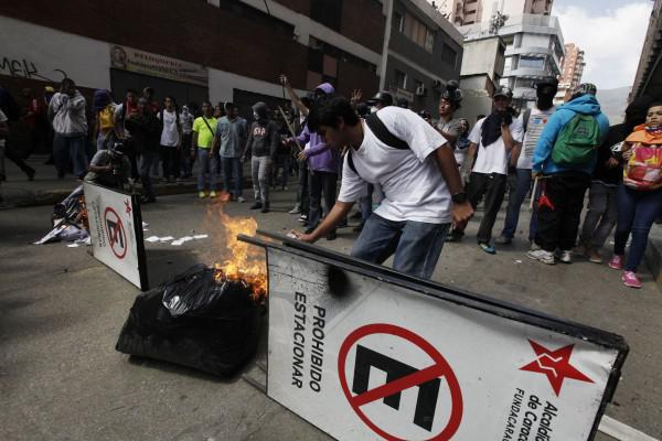 Im Zentrum von Caracas am 12. Februar
