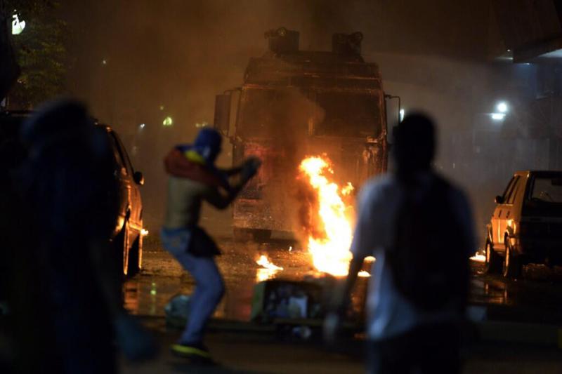 Erneut Zusammenstöße in Chacao, hier am vergangenen Freitag