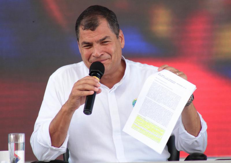 Präsident Correa in der Sendung "Enlace Ciudadano" am vergangenen Samstag