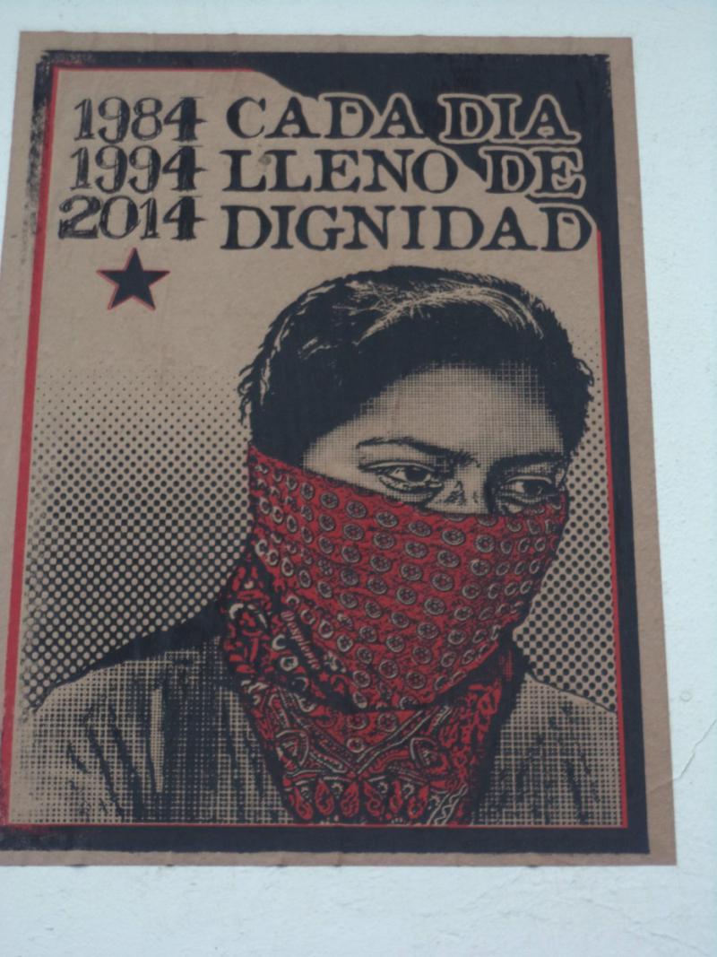Plakat der EZLN: "1984-1994-2014 – Jeder Tag voller Würde"