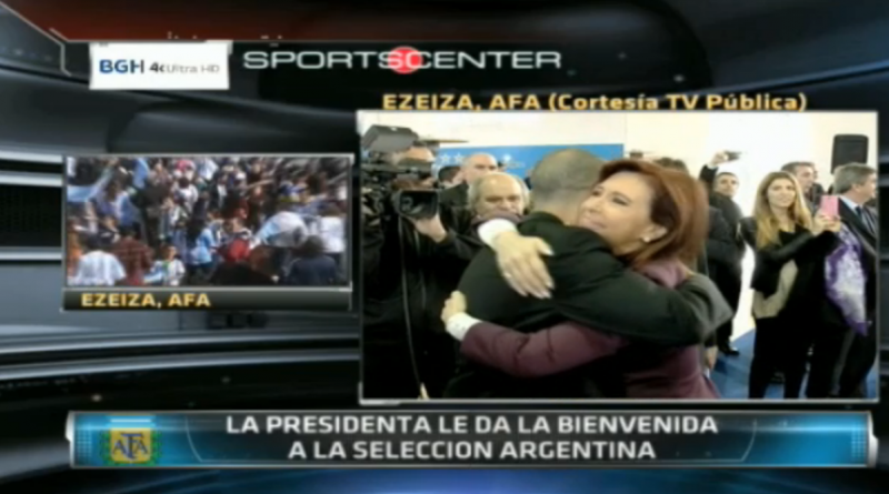 Nicht irritiert: Argentinische Nationalspieler bei Präsidentin Christina Fernández