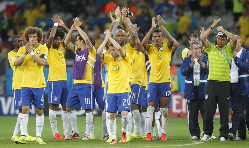 Trauriger Abschied:  die brasilianische Mannschaft nach der 7:1 Niederlage gegen die deutsche Elf am Dienstag