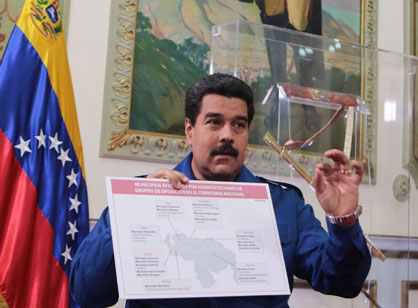 Präsident Maduro beim Interview mit Telesur am Sonntag