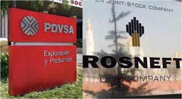 Logos von PDVSA und Rosneft