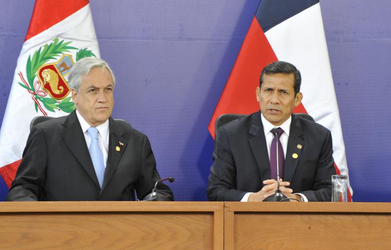 Die Präsidenten Chiles und Perus, Sebastián Piñera (links) und Ollanta Humala