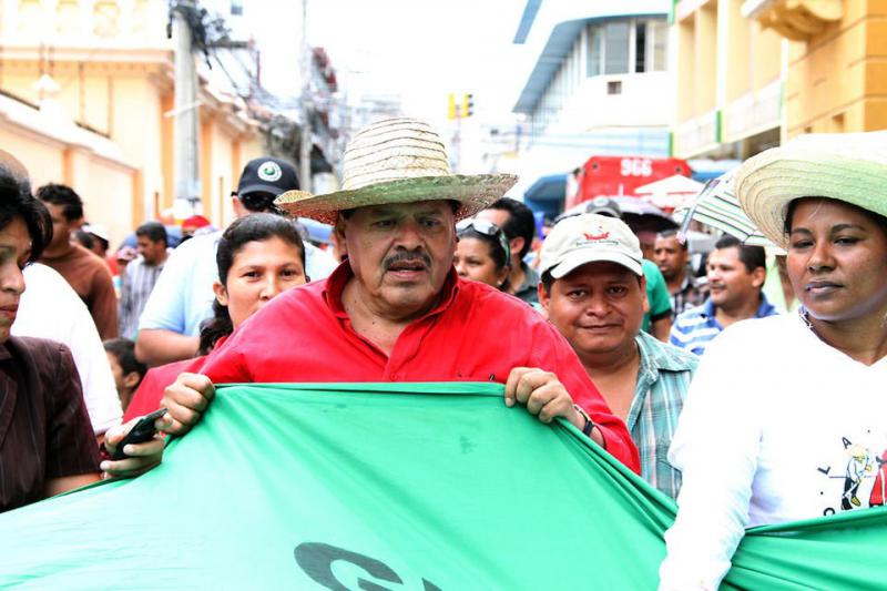 Der Abgeordnete der Partei LIBRE und Vorsitzende von Via Campesina in Zentralamerika, Rafael Alegría