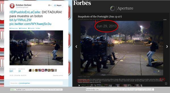 Einen klaren Beweis für eine Diktatur sieht ein Nutzer in diesem Bild - das allerdings im Juni 2013 in Brasilien aufgenommen wurde