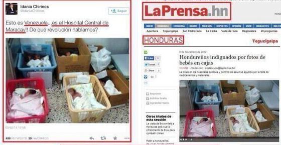 Dieses Bild soll den Notstand in venezolanischen Krankenhäusern verdeutlichen. Allerdings wurde es in Honduras aufgenommen