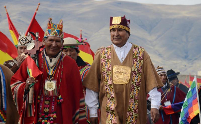 Präsident Evo Morales wurde am Mittwoch in einer indigenen Zeremonie in sein Amt eingeführt
