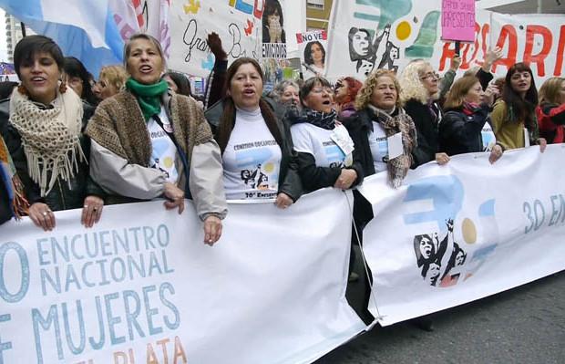 Abschlussdemonstration des Frauentreffens in Mar del Plata