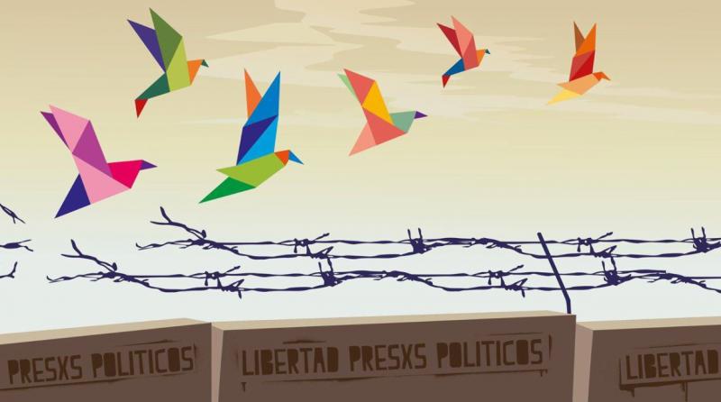 Plakat zur Kampagne für die Freilassung der inhaftierten Aktivisten