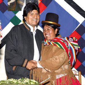 Felipa Huanca und Evo Morales.