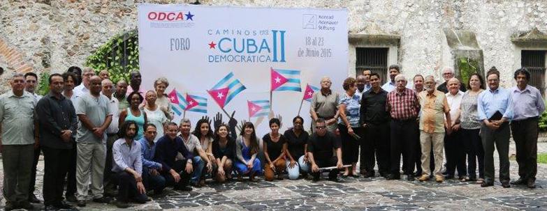 Teilnehmer des zweiten Forums "Wege zu einem demokratischen Kuba", das vom 18.bis 23. Juni in Mexiko