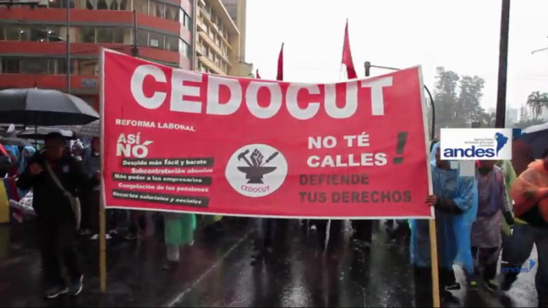 Die Gewerkschaft Cedocut, die zum Dachverband FUT gehört, protestierte gegen das neue Arbeitsgesetz