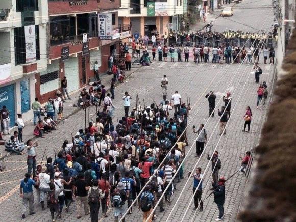 Die Beteiligung an den Protesten ist eher gering, hier in der Provinz Morona Santiago